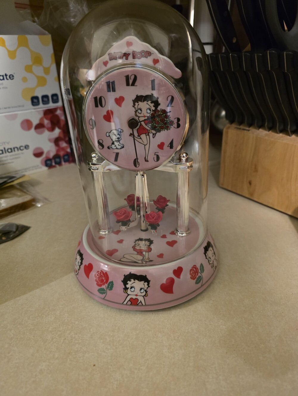 Vintage Betty Boop Spinner Clock No Door